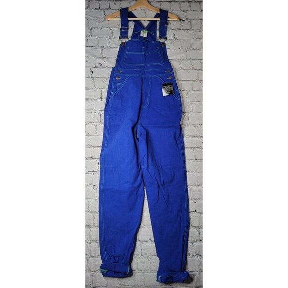 Cross Colours Classic Brushed Twill Overalls Cobalt Blue NWT Size XS - Picture 2 of 14